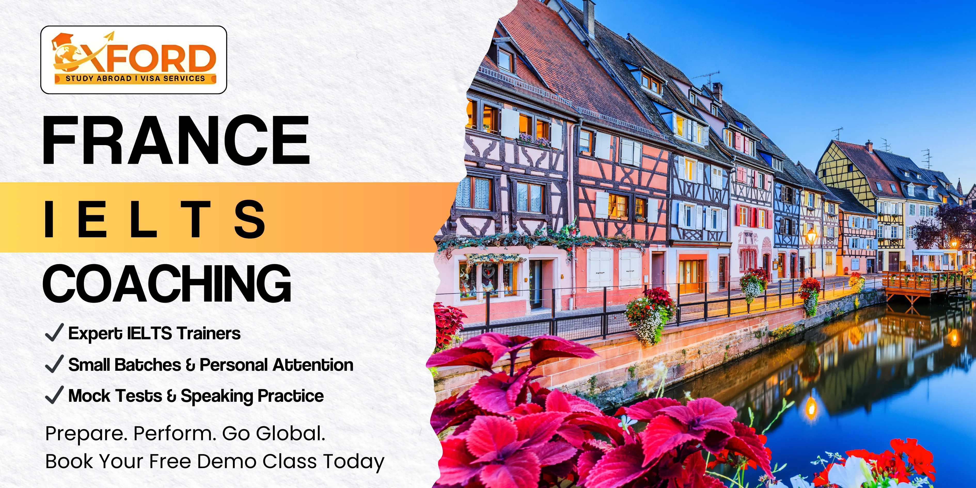 IELTS Coaching for France in Sonipat – IELTS coaching for France, admissions guidance, visa support