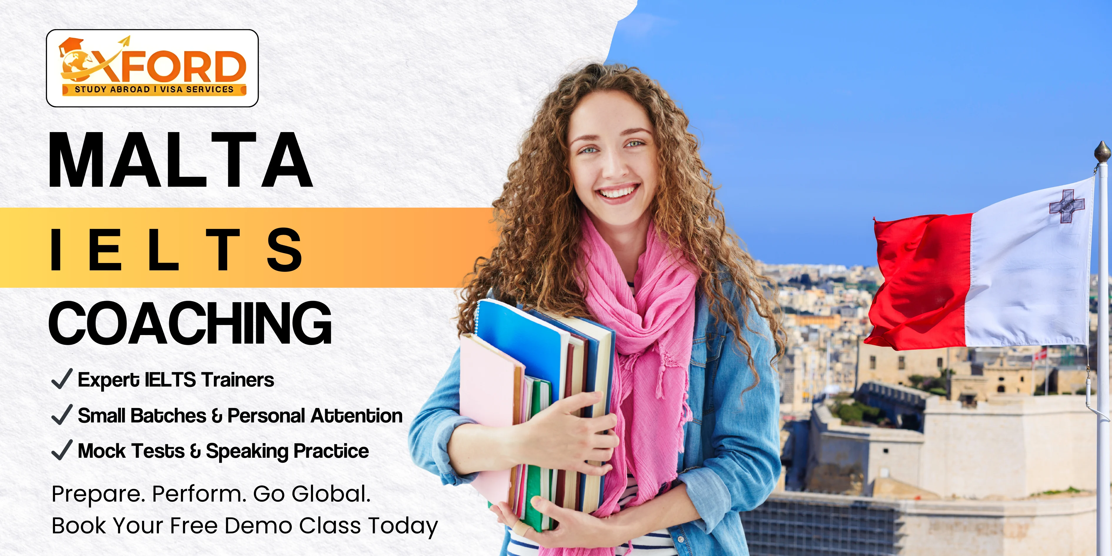 IELTS Coaching for Malta from Sonipat – Get expert IELTS preparation, exam guidance, study in Malta options